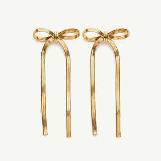 Orecchini Pendenti a Fiocco con Catena Snake - Luxury Edition
