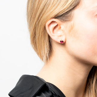Orecchini Fabiani in oro rosa 18Kt con zircone rosso - Fabiani Gioiellerie