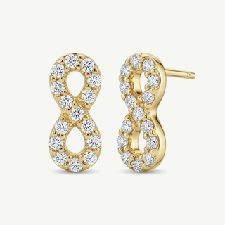 Orecchini Fabiani Gioiellerie infinito con zirconi in oro giallo 9kt