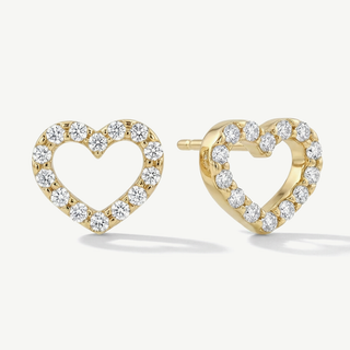 Orecchini Fabiani a cuore con zirconi in oro giallo 9kt