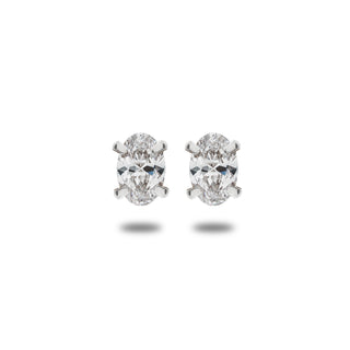 Orecchini Fabiani punto luce ovali in oro bianco 9Kt
