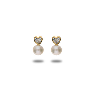 Orecchini Fabiani in oro giallo 9Kt con perle e zirconi
