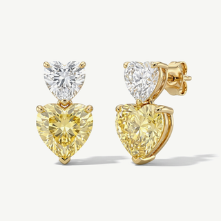 Orecchini Fabiani a cuore bicolore in oro giallo 9kt