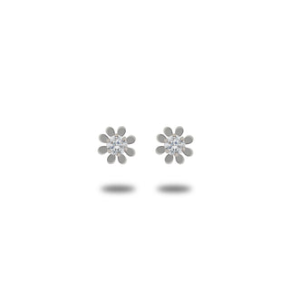Fabiani earrings light point daisy in 9Kt white gold