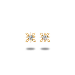 Fabiani flower earrings in 9Kt yellow gold and light point
