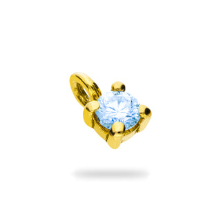 Ciondolo Love Fabiani punto luce in oro giallo con acquamarina