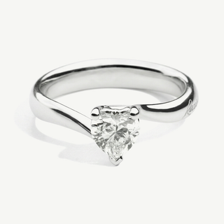 Anello Recarlo solitario in oro bianco 18kt con diamante a cuore 0,31 ct