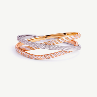 Bracciale Rigido Multifilo Incrociato - Luxury Edition