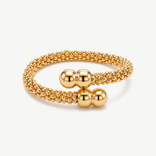 Bracciale Rigido Aperto a Sfere con Terminali Bombati - Luxury Edition