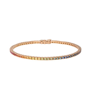 Bracciale Fabiani tennis rainbow con zaffiri multicolor 3,00Ct - Fabiani Gioiellerie