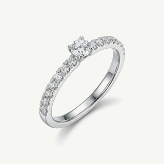 Anello Fabiani solitario in oro bianco 18kt con diamanti 0,28 ct