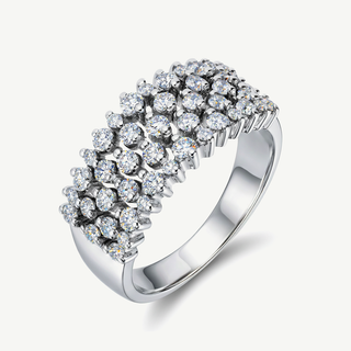 Anello a Fascia con Pavé di Diamanti 1,05Ct