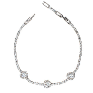 Bracciale Tennis Cuori Zirconi Argento 925 Fabiani