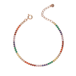 Bracciale Fabiani tennis in argento 925 con zirconi multicolor - Fabiani Gioiellerie