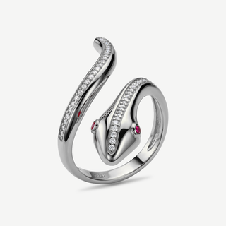 Anello Fabiani serpente in argento 925 con zirconi