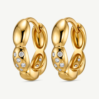 Orecchini a cerchio Fabiani in argento 925 dorato con zirconi