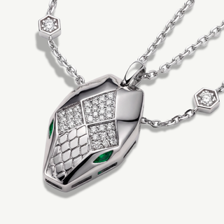 Collana Fabiani in argento 925 con ciondolo geometrico pavé