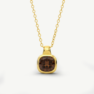 Collana Fabiani in Argento Dorato con Zircone Marrone