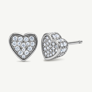 Orecchini cuore Fabiani in argento 925 con pavé di zirconi