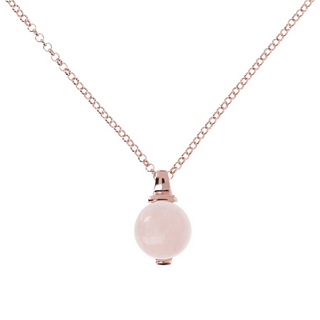 Rolo Chain Necklace with Small Natural Stone Ball Pendant