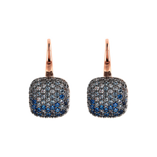Orecchini Pendenti Quadrati con Pavé in Cubic Zirconia