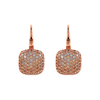 Cubic Zirconia Pavé Square Drop Earrings