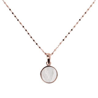 Collana Catena Cubetti con Pendente Disco Piccolo in Pietra Naturale - Fabiani Gioiellerie