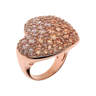 Anello Chevalier Cuore con Pavé in Cubic Zirconia