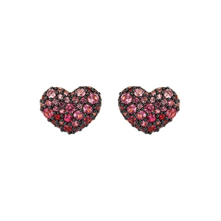 Orecchini Cuore a Lobo con Pavé in Cubic Zirconia