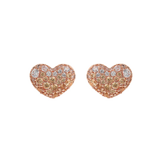 Orecchini Cuore a Lobo con Pavé in Cubic Zirconia