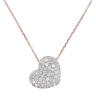 Pavé Cubic Zirconia Heart Pendant Necklace