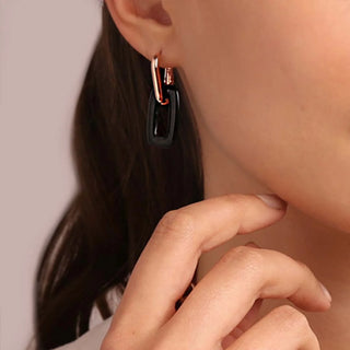 Orecchini Pendenti 2 in 1 con Pietra Naturale - Fabiani Gioiellerie
