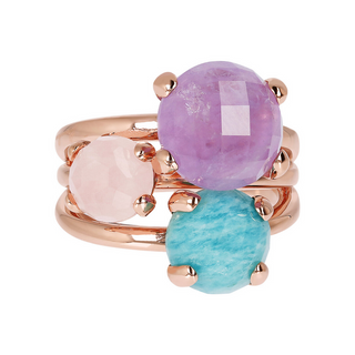 Multi-strand Trilogy Ring with Natural Stones