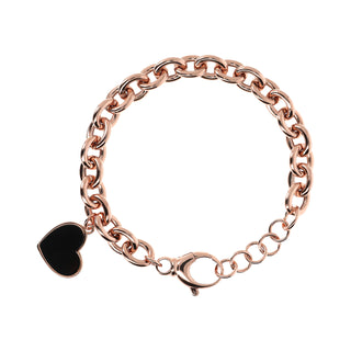 Bracciale Catena Rolo con Ciondolo a Cuore in Pietra Naturale - Fabiani Gioiellerie