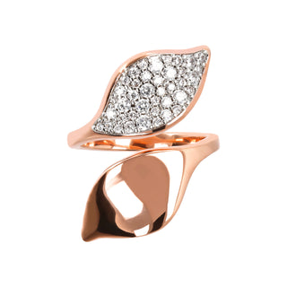 Anello Contrarié con Doppia Foglia Mis. 10 - Fabiani Gioiellerie