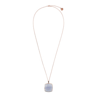 Collana con Pendente Quadrato in Pietra Naturale e Contro Maglia Pavé - Fabiani Gioiellerie