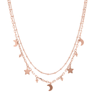 Collana Multifilo con Ciondoli Forma Stella Luna e Sfera - Fabiani Gioiellerie