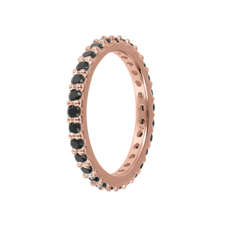 Anello Veretta con Cubic Zirconia o Spinello Nero