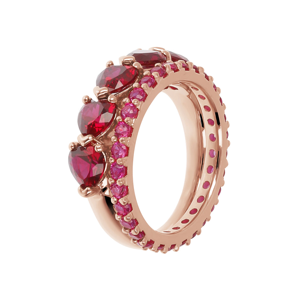 Set di Anelli con Cuori in Cubic Zirconia Mis. 16 – Fabiani Gioiellerie