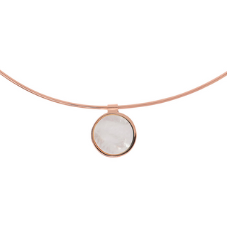 Collana Choker con Pendente a Disco in Pietra Naturale Piatta