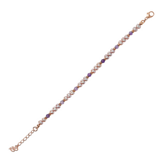 Bracelet with Natural Stones and Freshwater Pearls Ø 4/5 mm