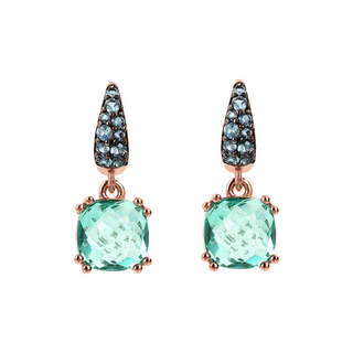 Square Gem Prism and Pavé Drop Earrings
