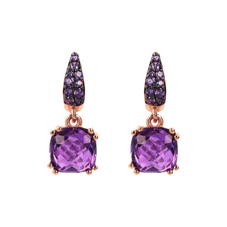 Square Gem Prism and Pavé Drop Earrings
