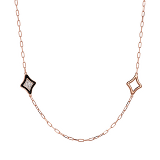 Collana Catena Forzatina con Étoile Smaltate e Pavé in Cubic Zirconia