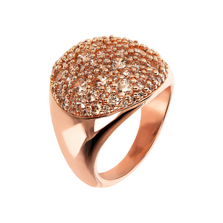 Anello Chevalier con Tondo Pav? in Cubic Zirconia