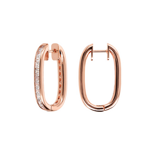 Princess Cut Square Cubic Zirconia Oval Earrings