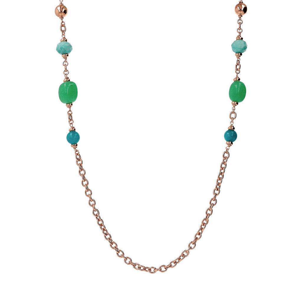 Collana Lunga Di Perle Nere Naturali 7-8 Mm Forma Riso Akoya – 46 Pollici Argento Placcato