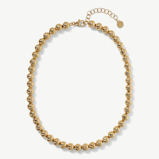 Collana Etrusca con Sfere Martellate in Oro 18 Kt