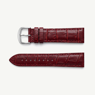 Cinturino Bordeaux in Vera Pelle Stampa Coccodrillo