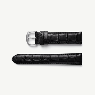 Cinturino XL Nero in Pelle Stampa Coccodrillo